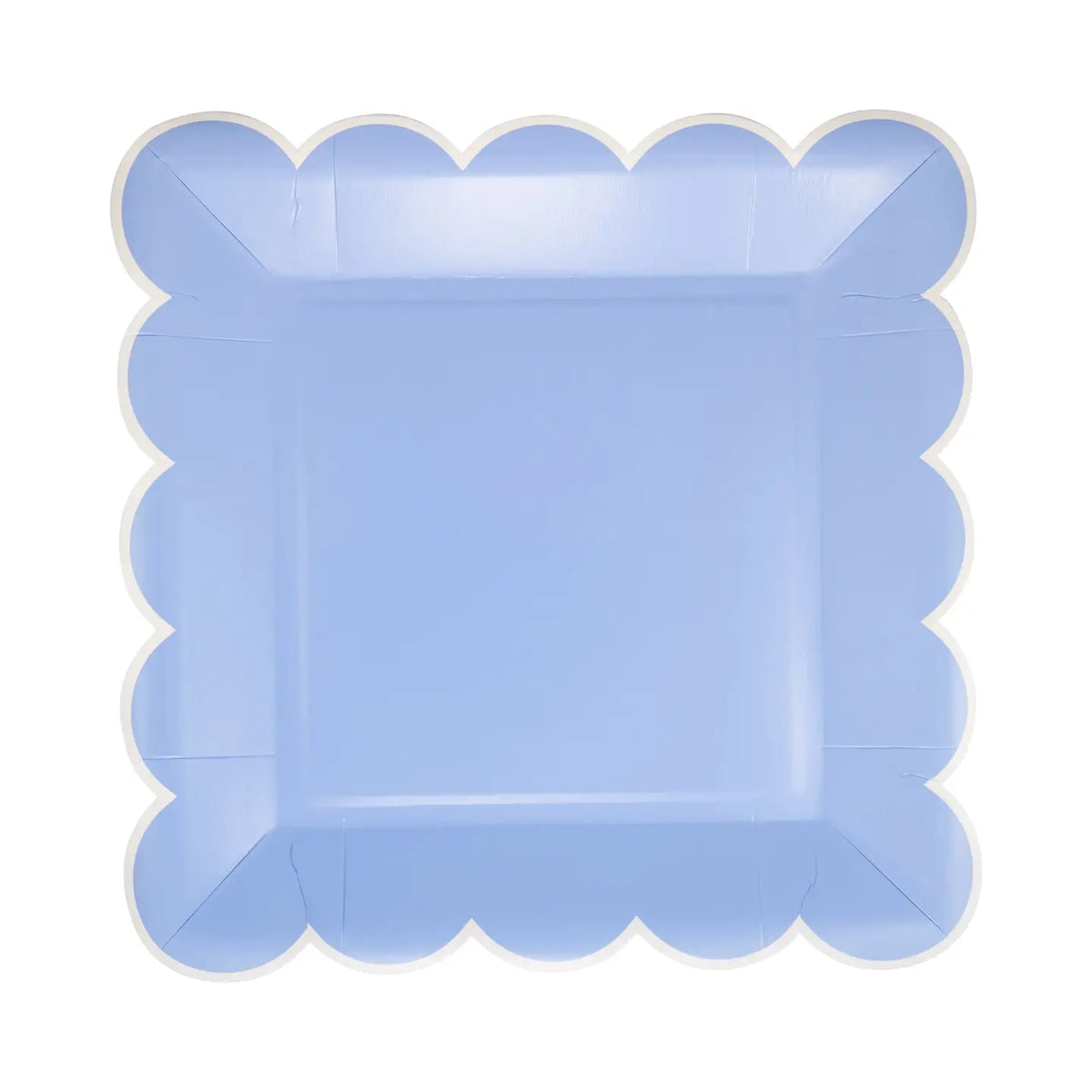 Blue Scalloped 9-Inch Square Paper Plates | Party Tableware