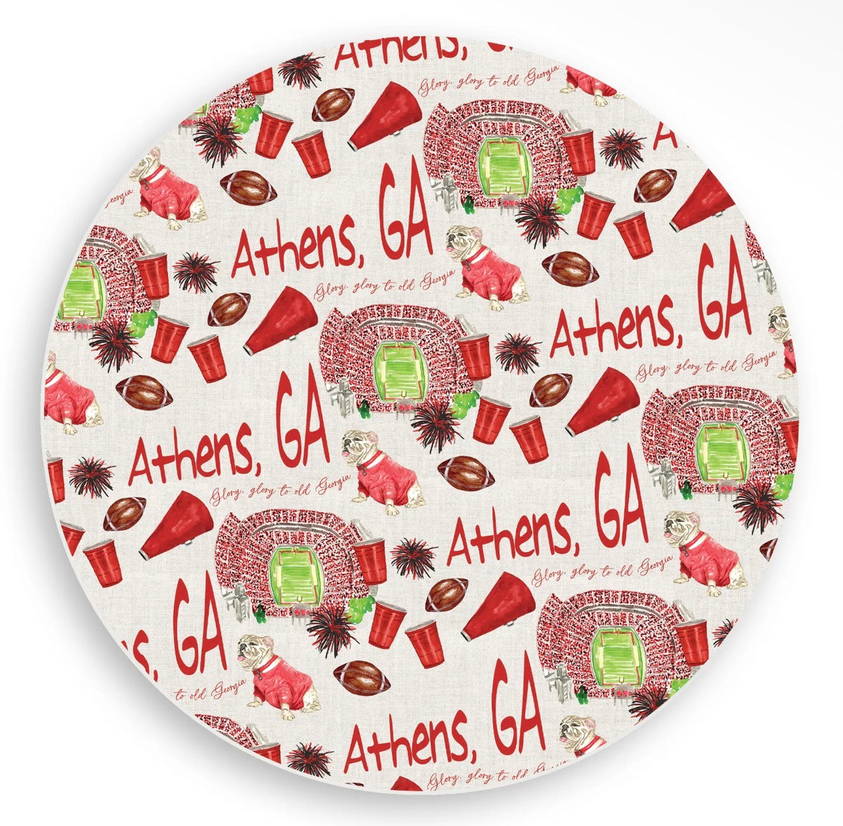 UGA Vinyl Placemat | University of Georgia Game Day Table Decor
