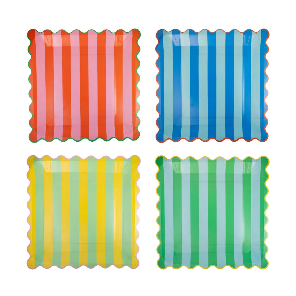 Bright Striped Plate Set | Colorful Party Tableware