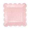 Pink Scalloped Square 9-Inch Paper Plates | Party Tableware