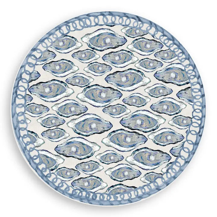 Blue Oysters Vinyl Placemat | Coastal & Oyster Table Decor