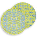 Blue & Chartreuse Reversible Vinyl Placemat | Stylish Table Decor