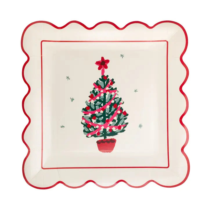 Fa La La Tree Paper Plates | Festive Christmas Party Tableware