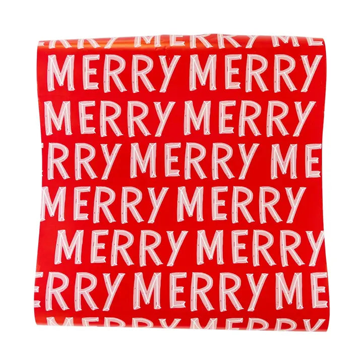 Merry Holiday Paper Table Runner | Christmas Table Decor