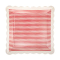 Red Striped Paper Plates | Festive Party Tableware