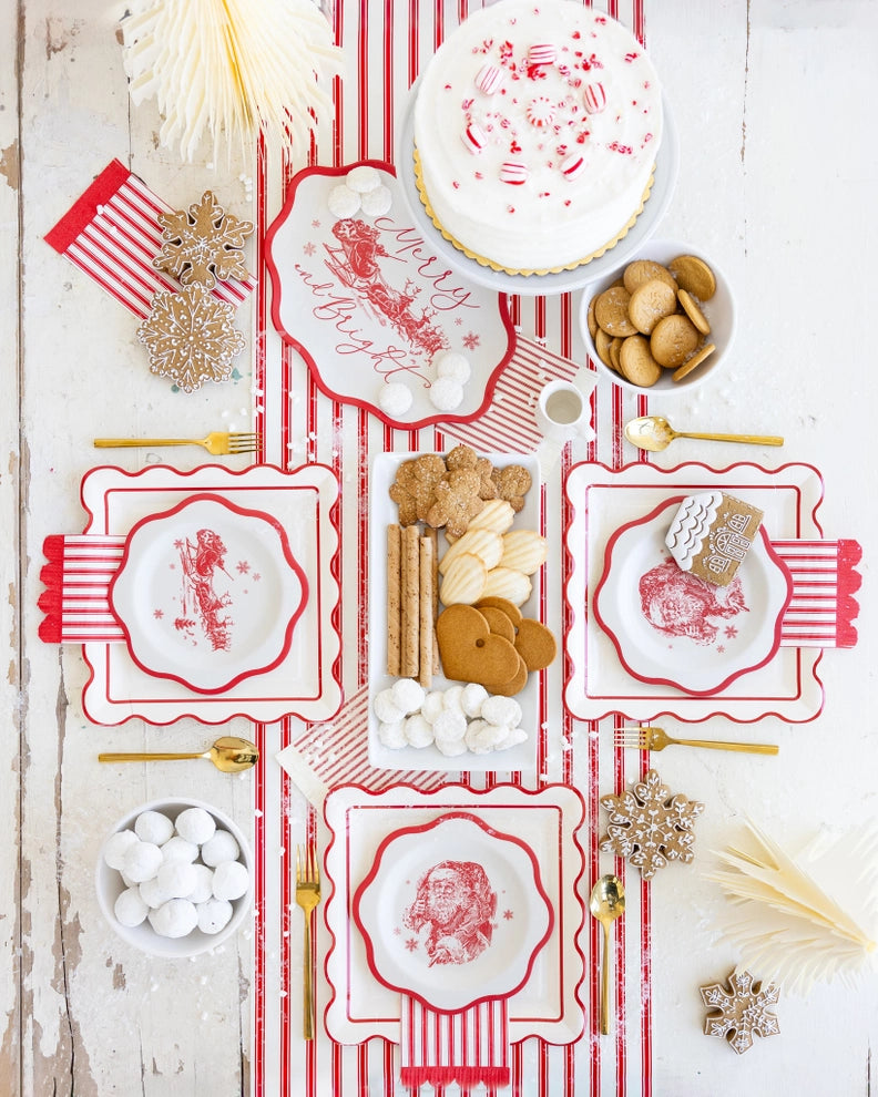 Red Striped Table Runner | Festive Table Decor & Entertaining