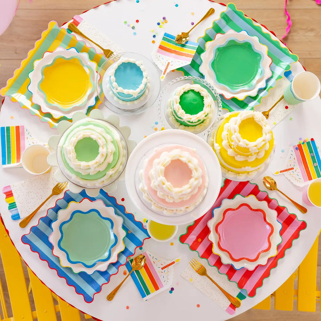 Bright Striped Plate Set | Colorful Party Tableware